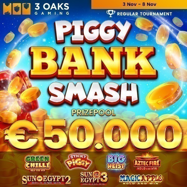 3 Oaks Piggy Bank Smash Network Tournament